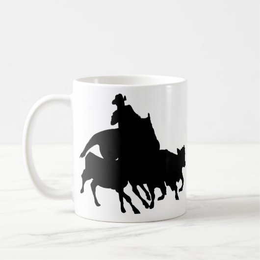 Silhouetten - Pferde - Team-Einsperren Kaffeetasse (Links)