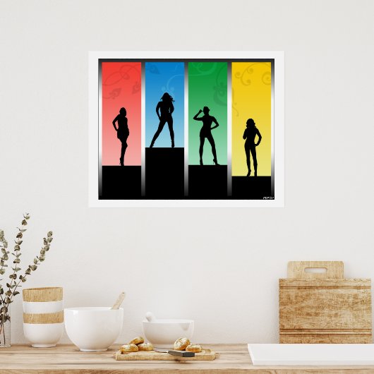 Silhouetten Poster (Küche)