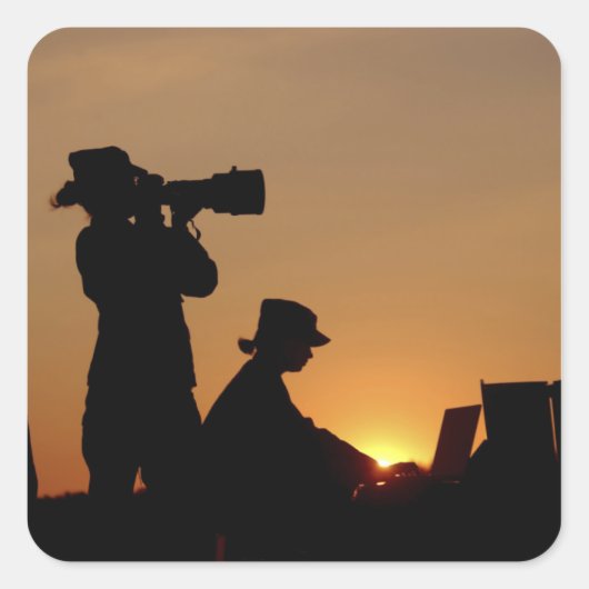 Silhouetten Quadratischer Aufkleber (Vorderseite)