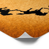 Silhouetten Reiter Vintage Kunst Poster (Ecke)