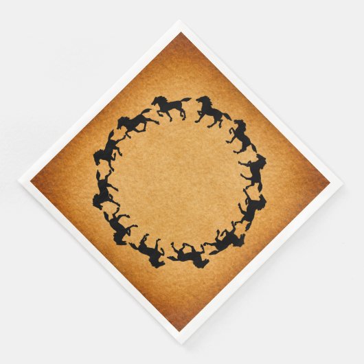 Silhouetten Reiter Vintage Kunst Serviette (Ecke)