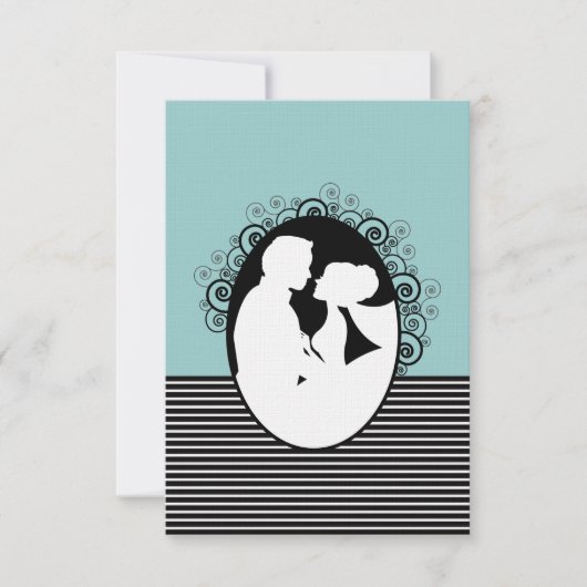 Silhouetten speichern Datumskarten Einladung (Vorderseite)