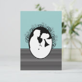 Silhouetten speichern Datumskarten Einladung (Stehend Vorderseite)