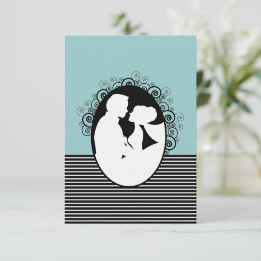 Silhouetten speichern Datumskarten Einladung (Stehend Vorderseite)