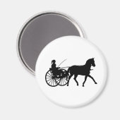 Silhouetten - Teamsters - Pferde - Pferde in Buggy Magnet (Vorderseite/Rückseite)