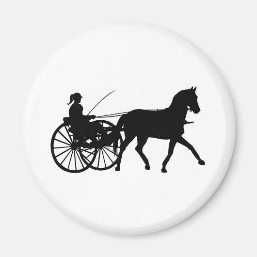 Silhouetten - Teamsters - Pferde - Pferde in Buggy Magnet (Vorne)