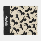 Silhouetten und Taupe Ranch Fleecedecke (Vorderseite (Horizontal))