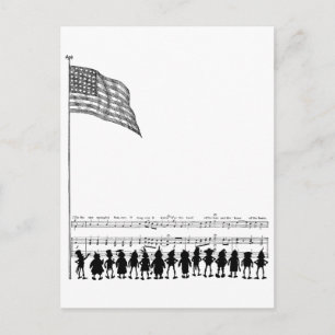 Silhouetten von Brownie Patriots und Flagge Postkarte