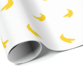 Silhouetten von Gelbbananen auf Weiß Geschenkpapier (Rolleneckpunkt)
