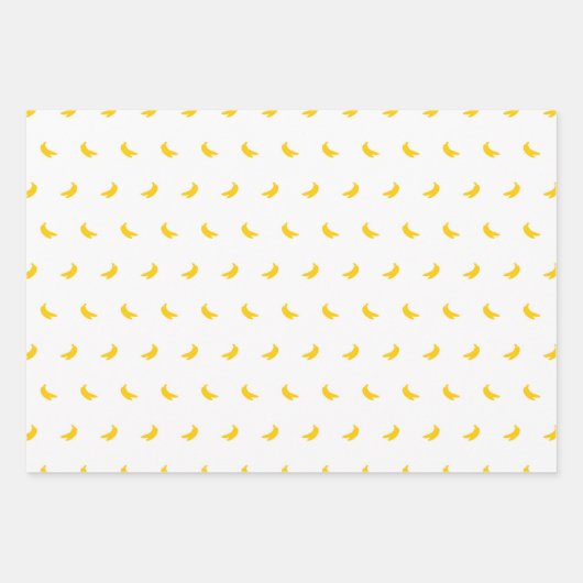 Silhouetten von Gelbbananen auf Weiß Geschenkpapier Set (Vorderseite 3)