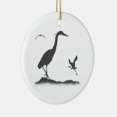 Silhouetten von Great Blue Heron Keramikornament (Rechts)