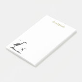 Silhouetten von Great Blue Heron Post-it Klebezettel (angewinkelt)