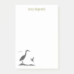 Silhouetten von Great Blue Heron Post-it Klebezettel