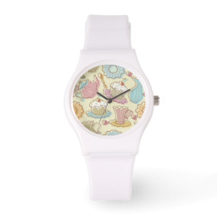 Silhouetten von Hand Zeichnend Geschirr Armbanduhr