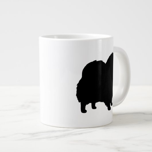 Silhouetten von Hunden aus Schwarzem Spitz Jumbo-Tasse (Vorderseite Rechts)
