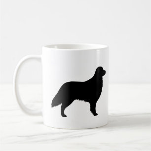 Silhouetten von Hunden mit flachem Überzug Kaffeetasse