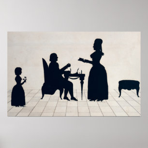 Silhouetten von Monsieur und von Madame Roland Poster