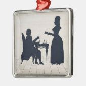 Silhouetten von Monsieur und von Madame Roland Silbernes Ornament (Links)