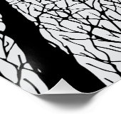 Silhouetten von Raben in den Winterbäumen Poster (Ecke)