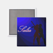 Silhouetten von Salsa Tänzern mit blauem Hintergru Magnet (Vorderseite/Rückseite)