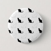 Silhouetten von Schwarz-Weiß-Katzen Button (Vorderseite)
