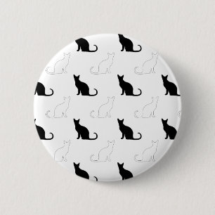 Silhouetten von Schwarz-Weiß-Katzen Button