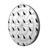 Silhouetten von Schwarz-Weiß-Katzen Dartscheibe (Vorderseite rechts)