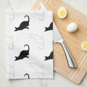 Silhouetten von Schwarz-Weiß-Katzen Handtuch (Viertel Falte)