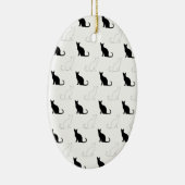 Silhouetten von Schwarz-Weiß-Katzen Keramikornament (Rechts)