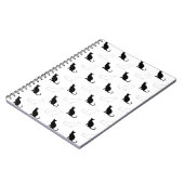 Silhouetten von Schwarz-Weiß-Katzen Notizblock (Linke Seite)