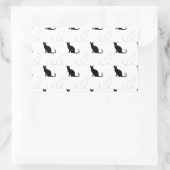 Silhouetten von Schwarz-Weiß-Katzen Rechteckiger Aufkleber (Tasche)