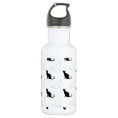 Silhouetten von Schwarz-Weiß-Katzen Trinkflasche (Vorderseite)