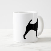 Silhouetten von Smooth Fox Terrier Hunde Jumbo-Tasse (Vorderseite Rechts)