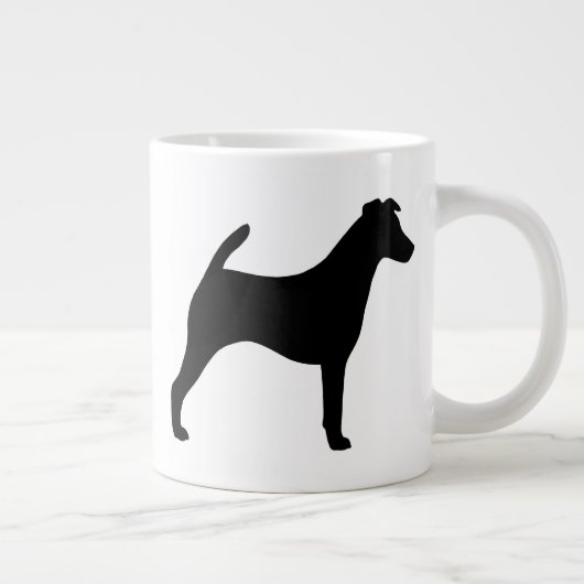 Silhouetten von Smooth Fox Terrier Hunde Jumbo-Tasse (Rechts)