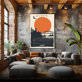 Silhouetten von Sydney - Reflektionen über die Haf Poster
