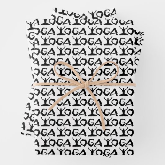 Silhouetten von Yogastellen Geschenkpapier Set (Beispiel)