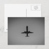 Silhouettierte Flugzeuglandung Postkarte (Vorne/Hinten)