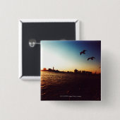 Silhouettierte Tokyo-Bucht-Skyline am Button (Vorne & Hinten)