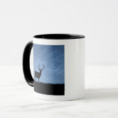 Silhouettierter Rotwild-Hirsch nachts Tasse (Vorderseite Links)