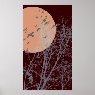 silhouscreen birds poster