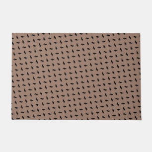 Silhouttes, Schwarzer Hirte auf Khaki Beige Fußmatte