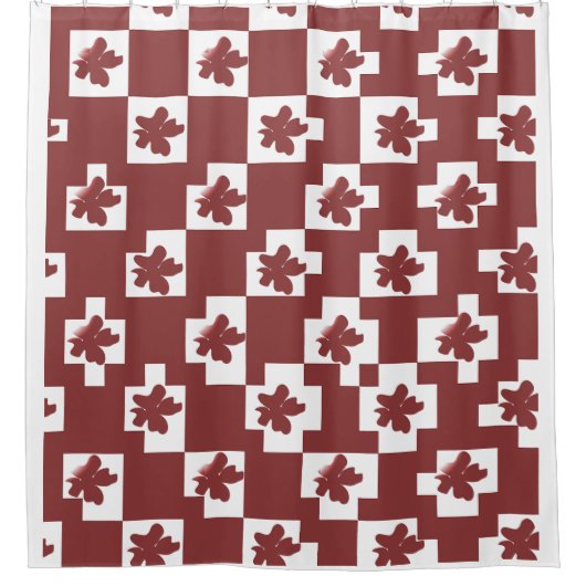 Silhueta de flores em padrão. duschvorhang (Vorderseite)