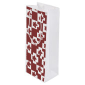 Silhueta de flores em padrão. geschenktüte für weinflaschen (Vorderseite Schrägansicht)