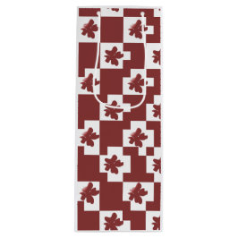 Silhueta de flores em padrão. geschenktüte für weinflaschen