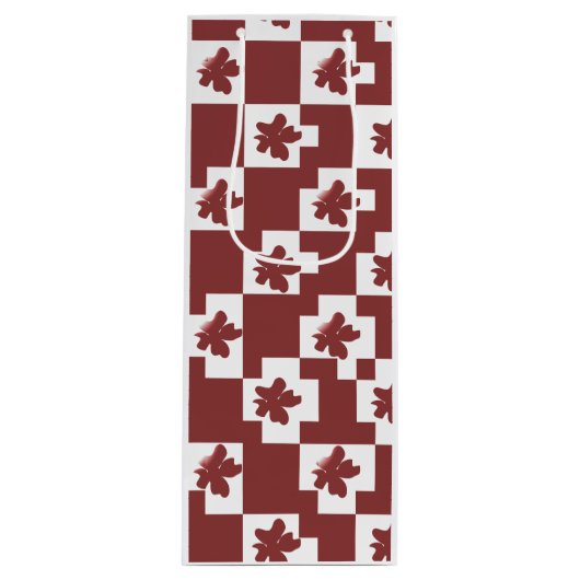 Silhueta de flores em padrão. geschenktüte für weinflaschen (Vorderseite)