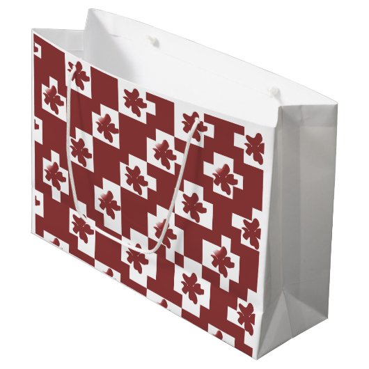 Silhueta de flores em padrão. große geschenktüte (Vorderseite Schrägansicht)