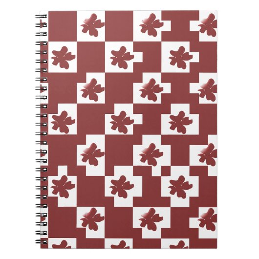 Silhueta de flores em padrão. notizblock (Vorderseite)