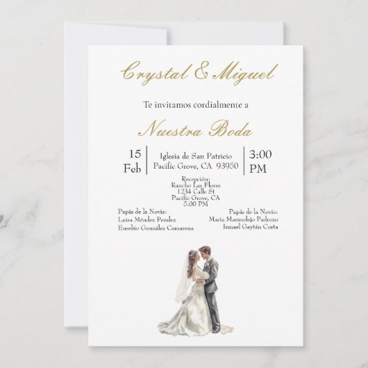 Silhueta de novia y novio einladung (Vorderseite)