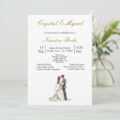 Silhueta de novia y novio einladung (Stehend Vorderseite)