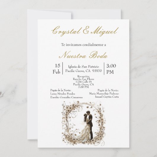 Silhueta de novia y novio einladung (Vorderseite)